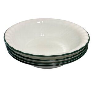 Corelle Cereal Bowls Callaway Swirl Green Ivy & Trim 7.25" Set Of 4
